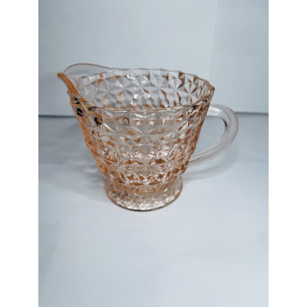 Jeannette Pink Depression Glass Holiday Buttons And Bows Creamer
